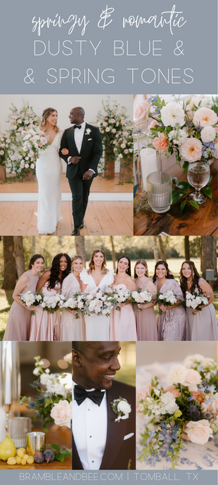 Springy & Romantic Dusty Blue Spring Inspired Florals